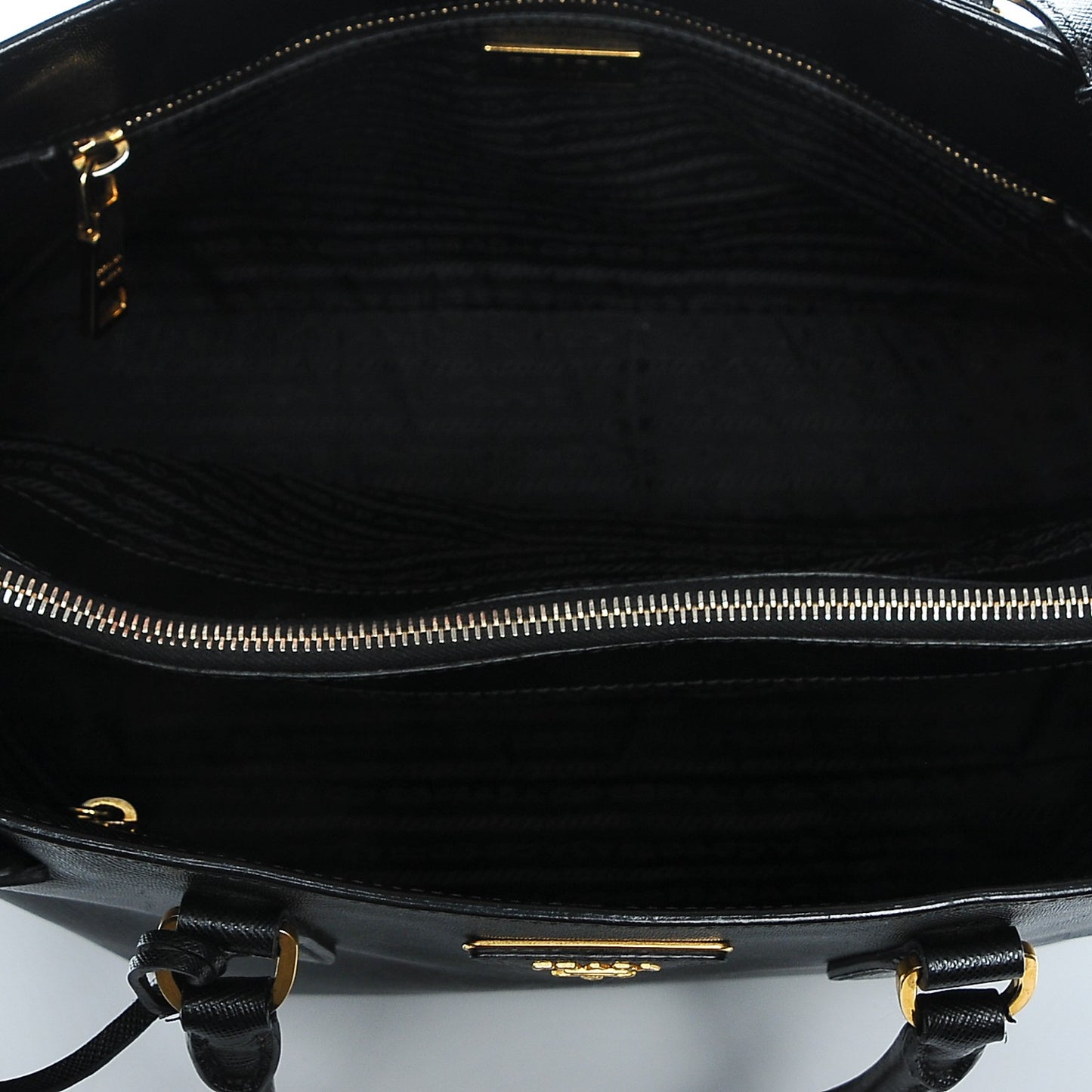 Saffiano Lux Large Top Handle Open Tote Nero Black