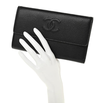 Chanel Caviar Timeless CC Large Gusset Flap Wallet Black 2 of 7