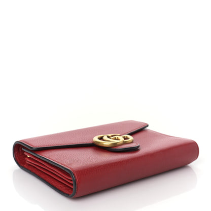 Gucci Calfskin GG Marmont Chain Wallet Vulcanic Red 4 of 8