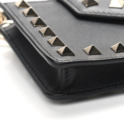 Valentino Garavani Calfskin Rockstud Phone Case With Chain Black 8 of 9