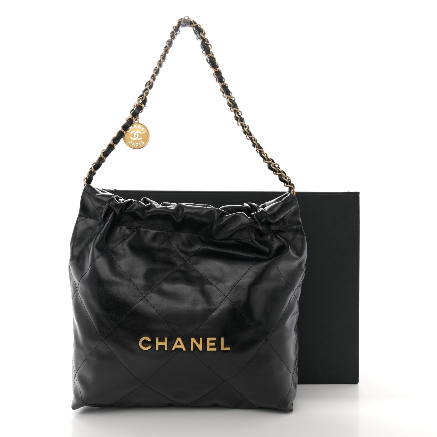 Chanel Shiny Calfskin Quilted Small Chanel 22 Black 13 of 13