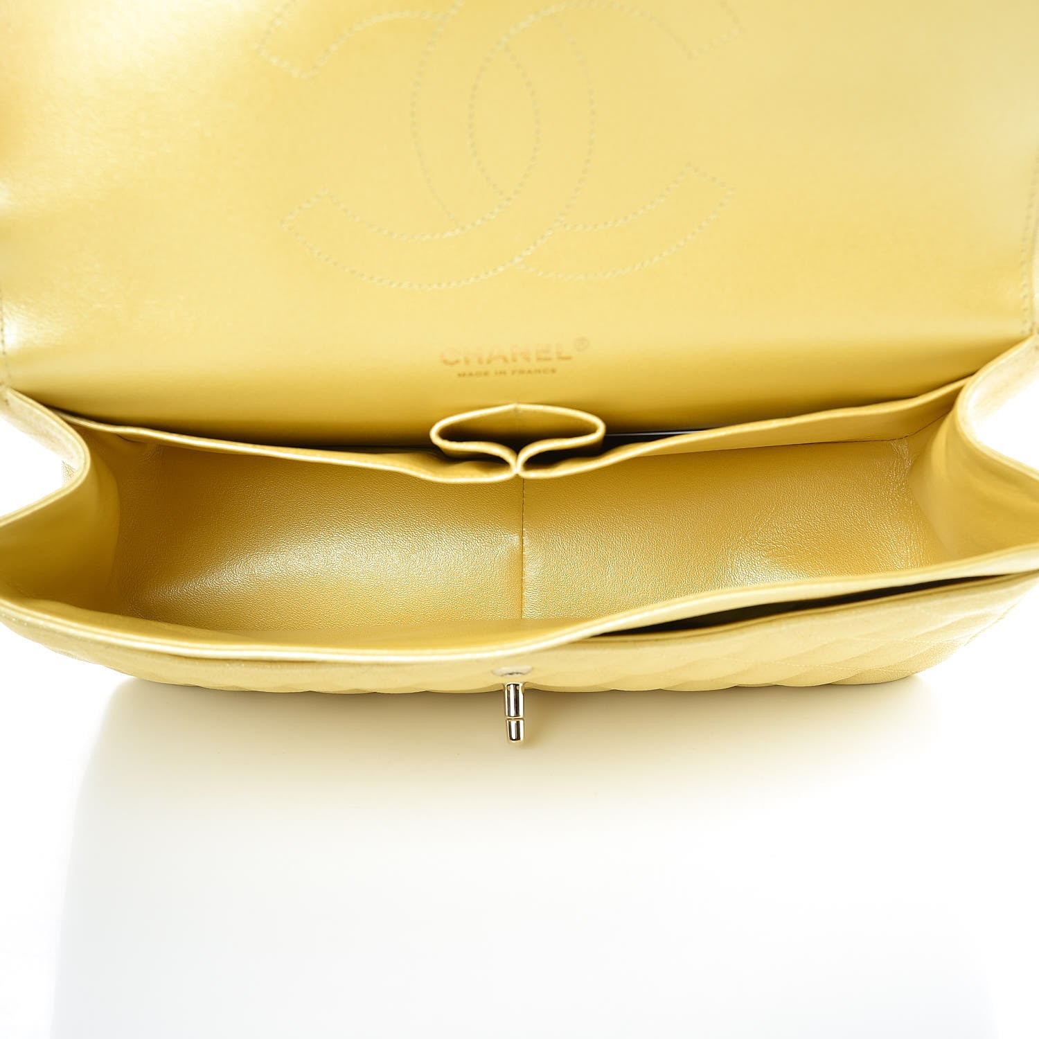 Chanel Iridescent Caviar Quilted Jumbo Double Flap Jaune Yellow 5 of 11