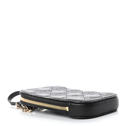 Christian Dior Lambskin Cannage Lady Dior Phone Holder Black 3 of 4