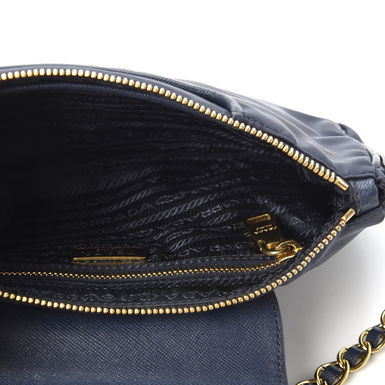 Prada Tessuto Nylon Saffiano Crossbody Bag Navy 4 of 8