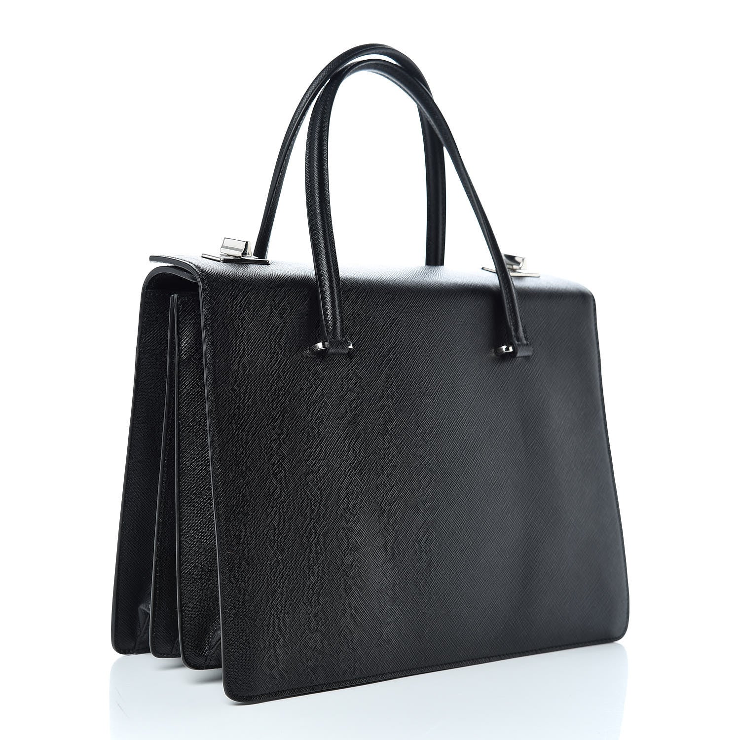 Prada Saffiano Girl Print Satchel Black Ginestra 3 of 10