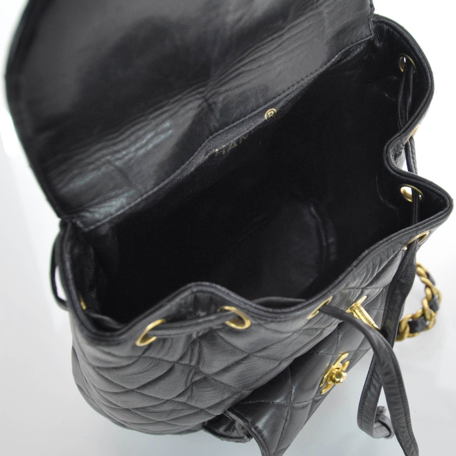 Chanel Lambskin Quilted Backpack Black 7 of 10
