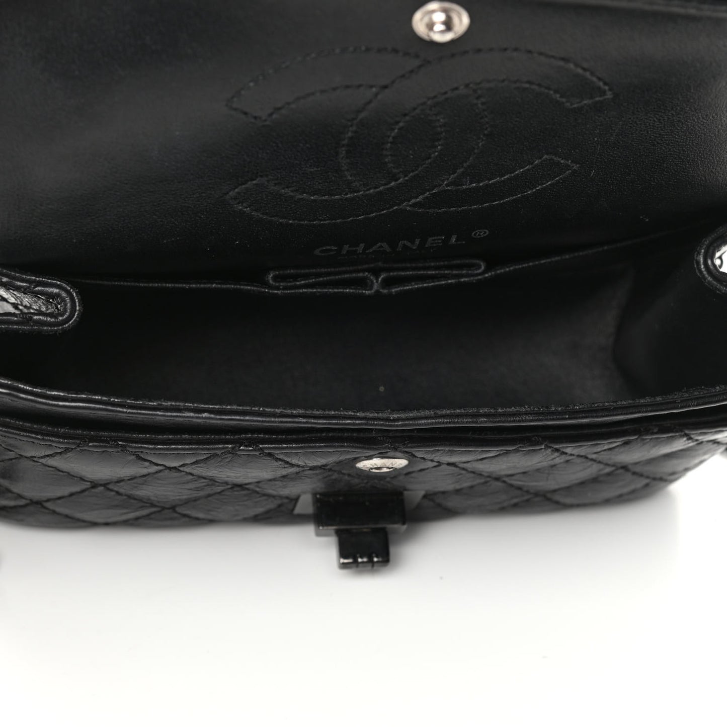 Aged Calfskin Quilted 2.55 Reissue 224 Flap So Black
