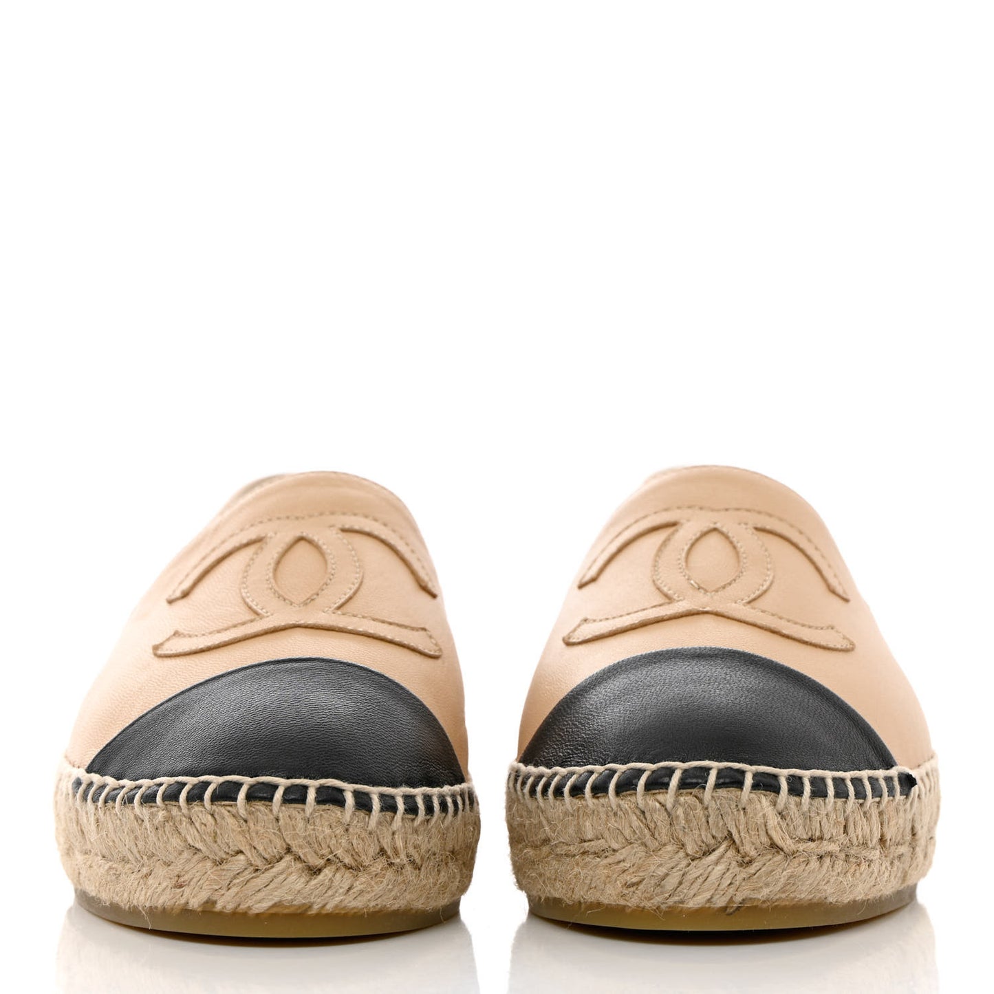 Lambskin CC Espadrilles 37 Beige Black