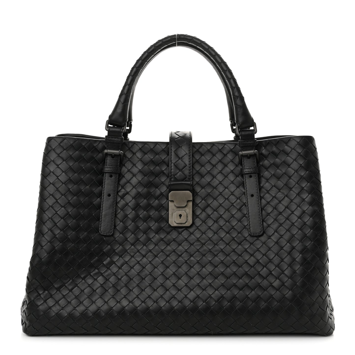 Nappa Intrecciato Medium Roma Tote Black