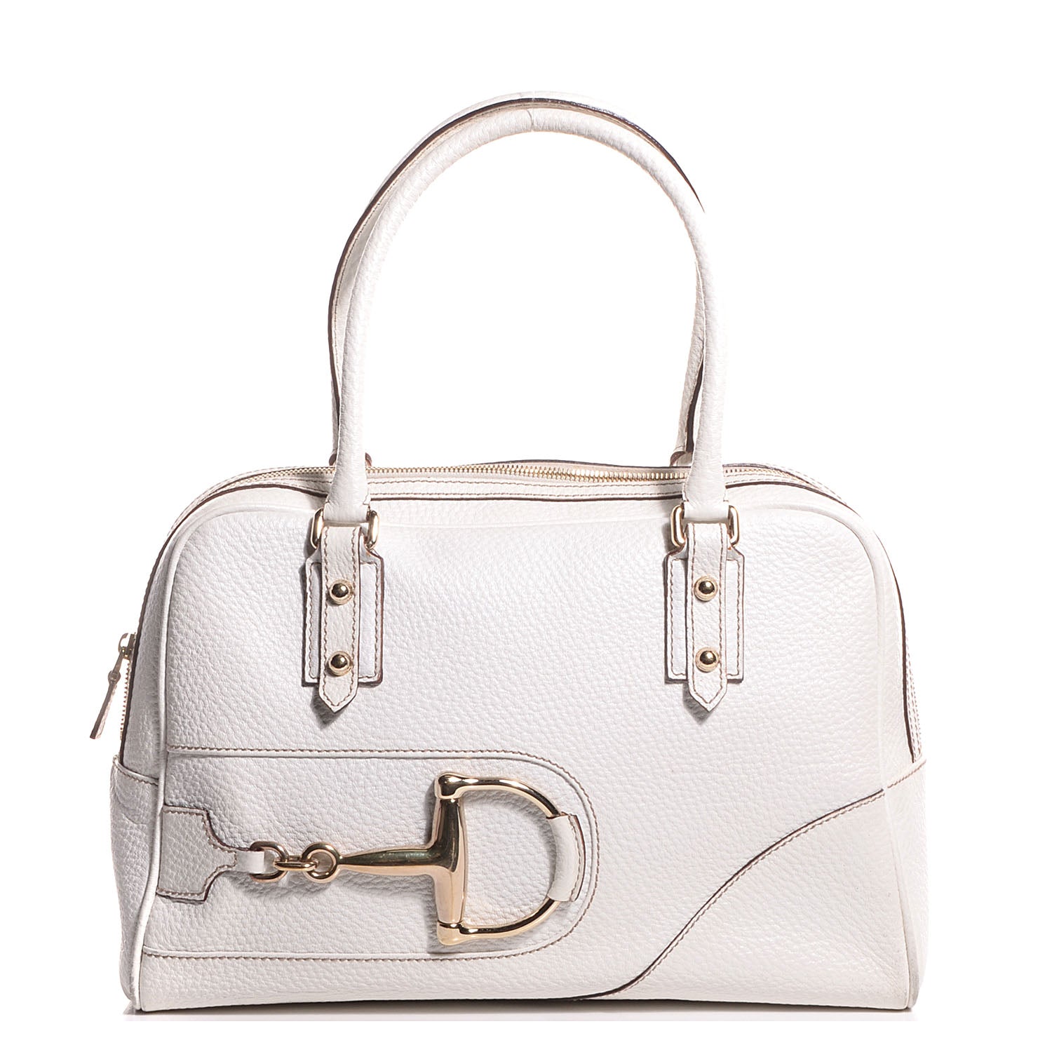 Gucci Leather Hasler Boston White 1 of 7