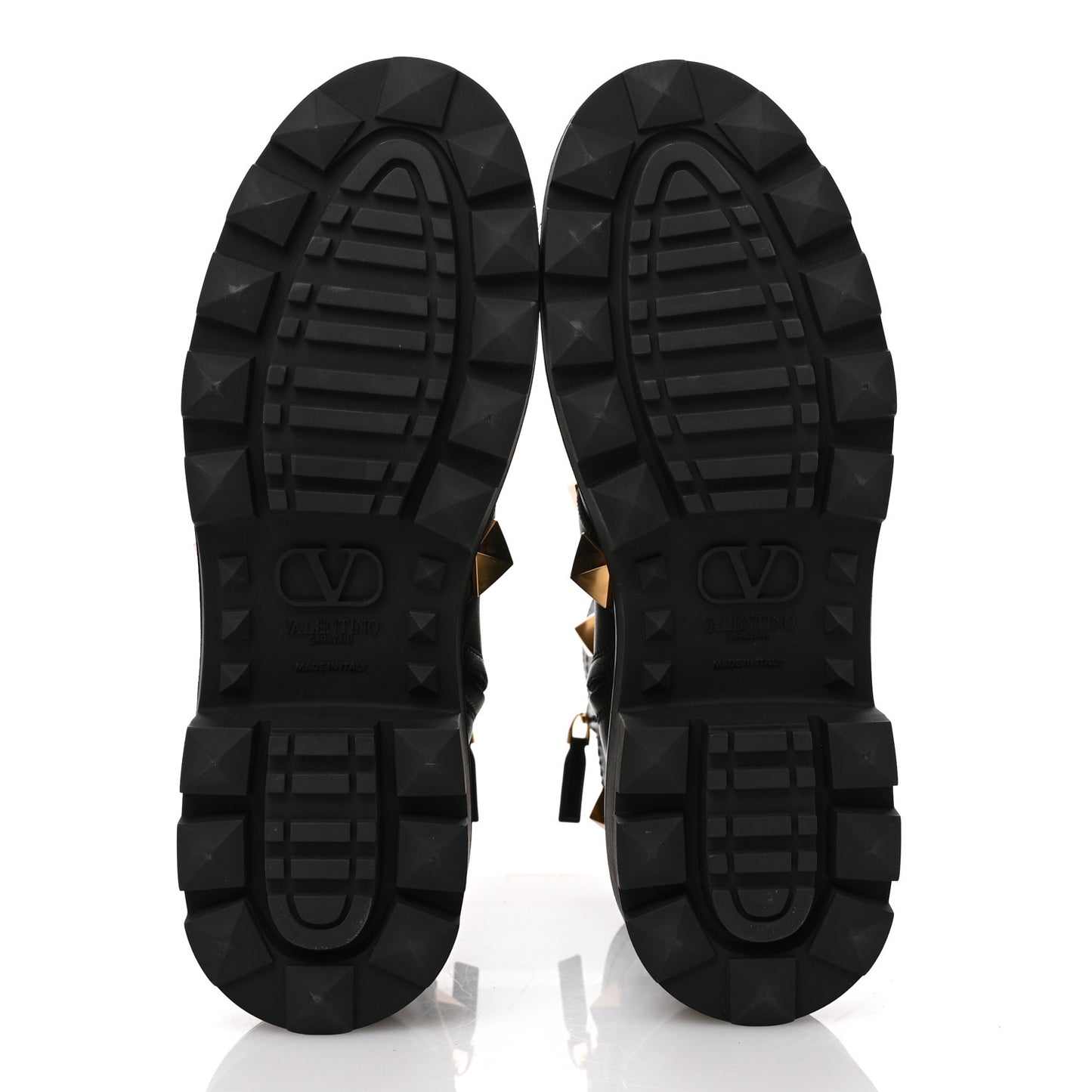Calfskin Roman Stud 20/40mm Combat Boots 40 Black