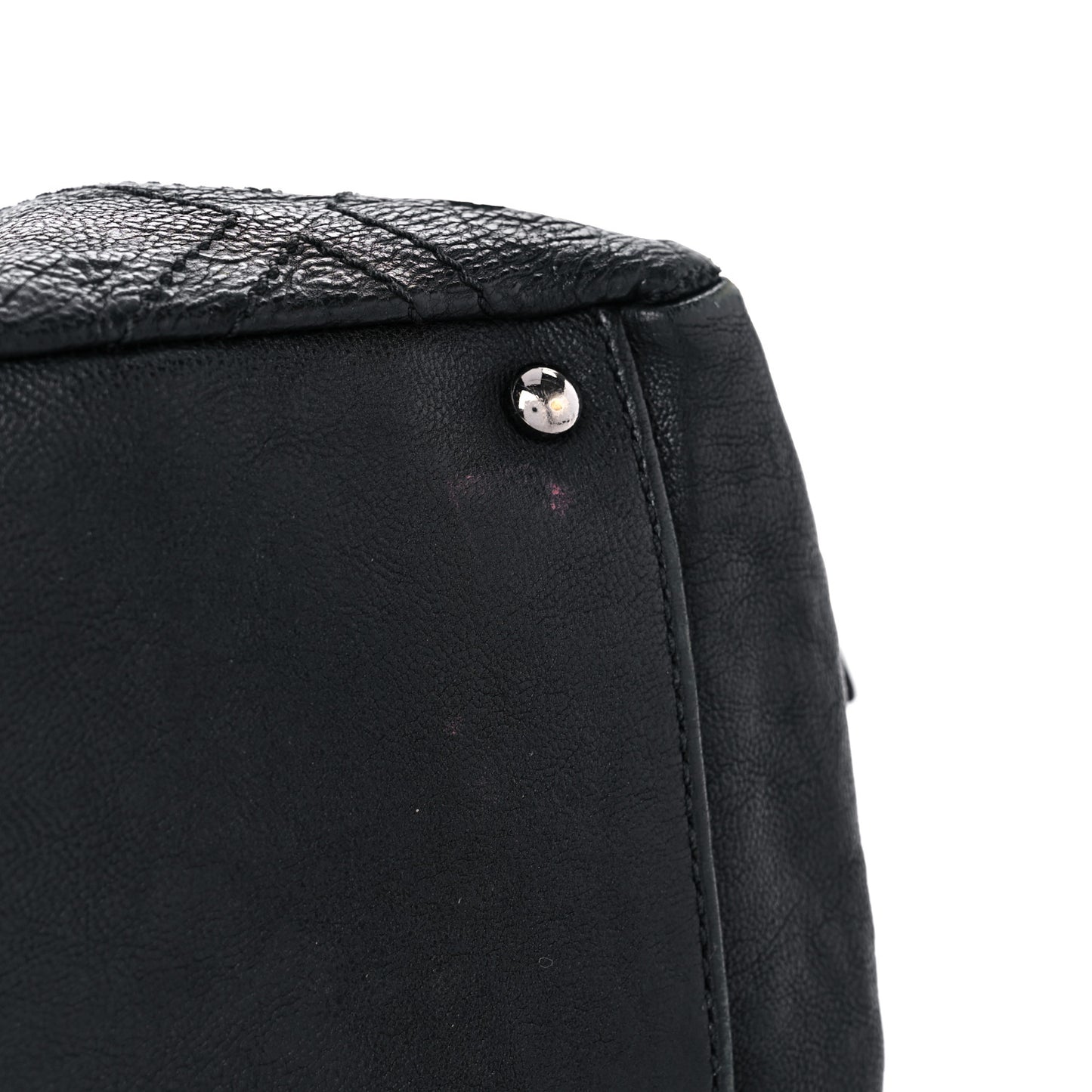 Calfskin Large Diamond Stitch Tote Black