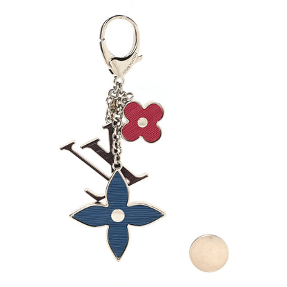 Louis Vuitton Fleur d Epi Bag Charm Key Holder Figue Fuchsia Indigo 2 of 4