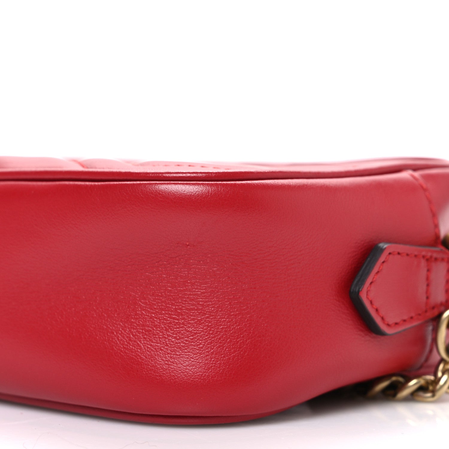 Gucci Calfskin Matelasse Mini GG Marmont Chain Shoulder Bag Hibiscus Red 10 of 10