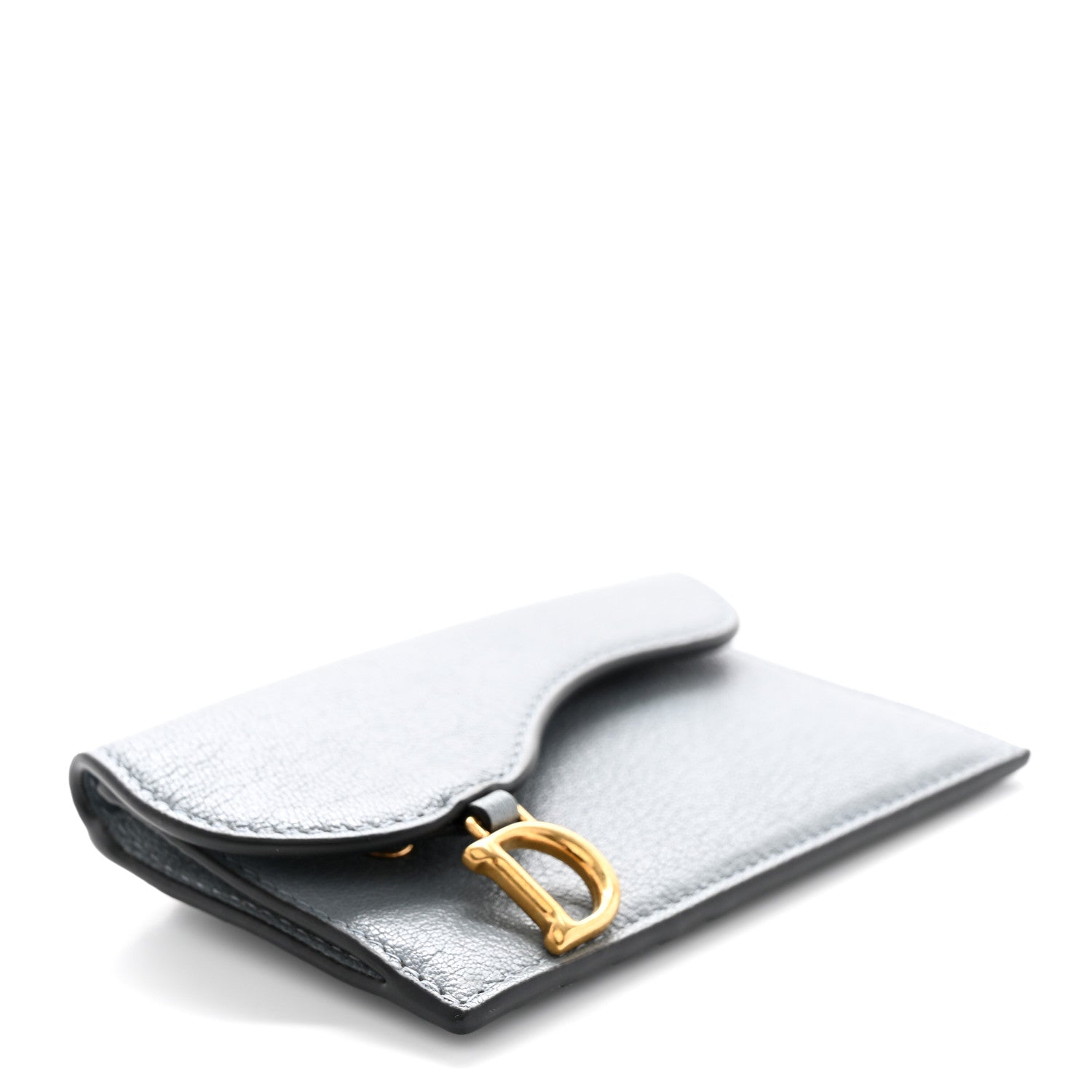 Christian Dior Goatskin Saddle Cosmos Zipped Card Holder Cloud Blue 4 of 7