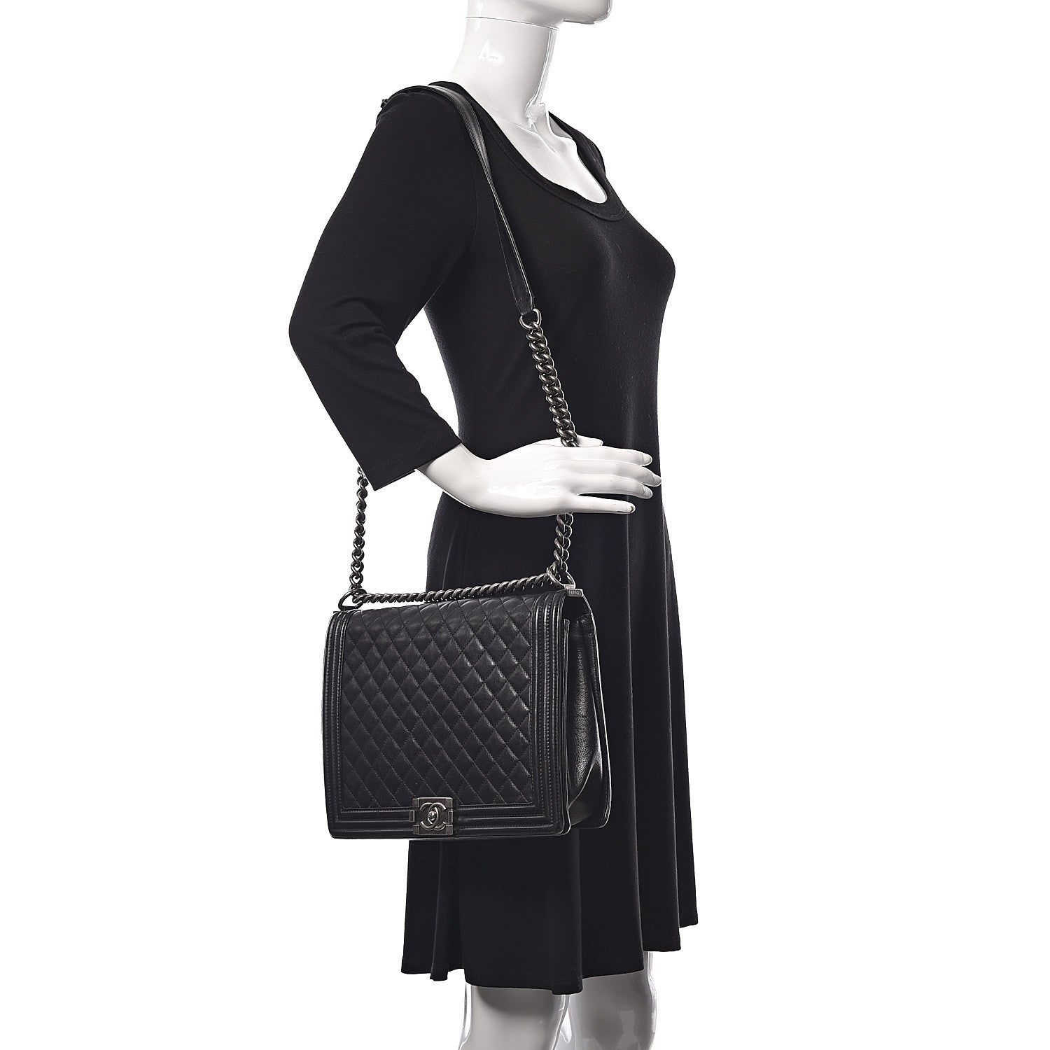 Chanel Calfskin Quilted Large Boy Flap Black 2 of 22