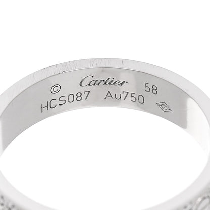 Cartier 18K White Gold Diamond 5mm LOVE Paved Ring 58 8.5 4 of 5