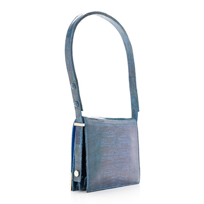 Fendi Iridescent Lizard Shoulder Bag Blue 3 of 11