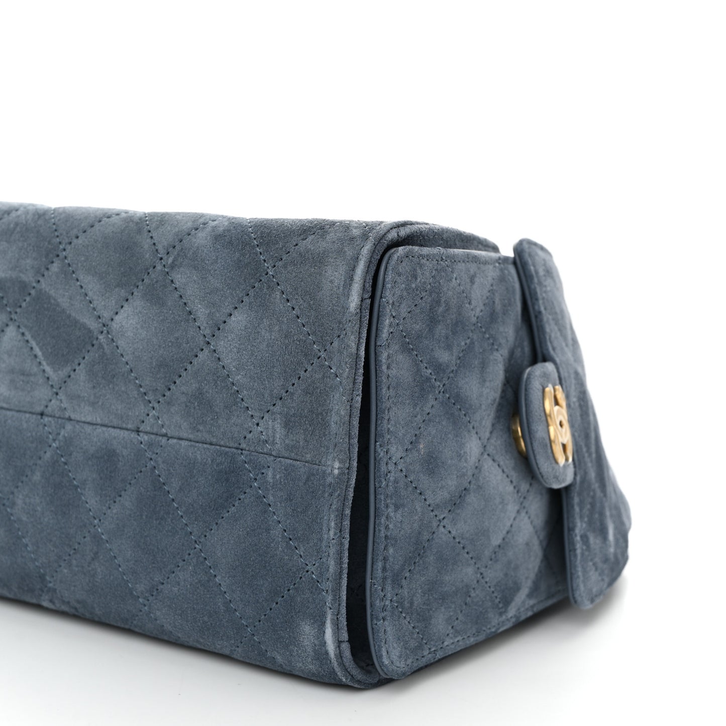 Suede Quilted Small Chanel 25 Handbag Blue