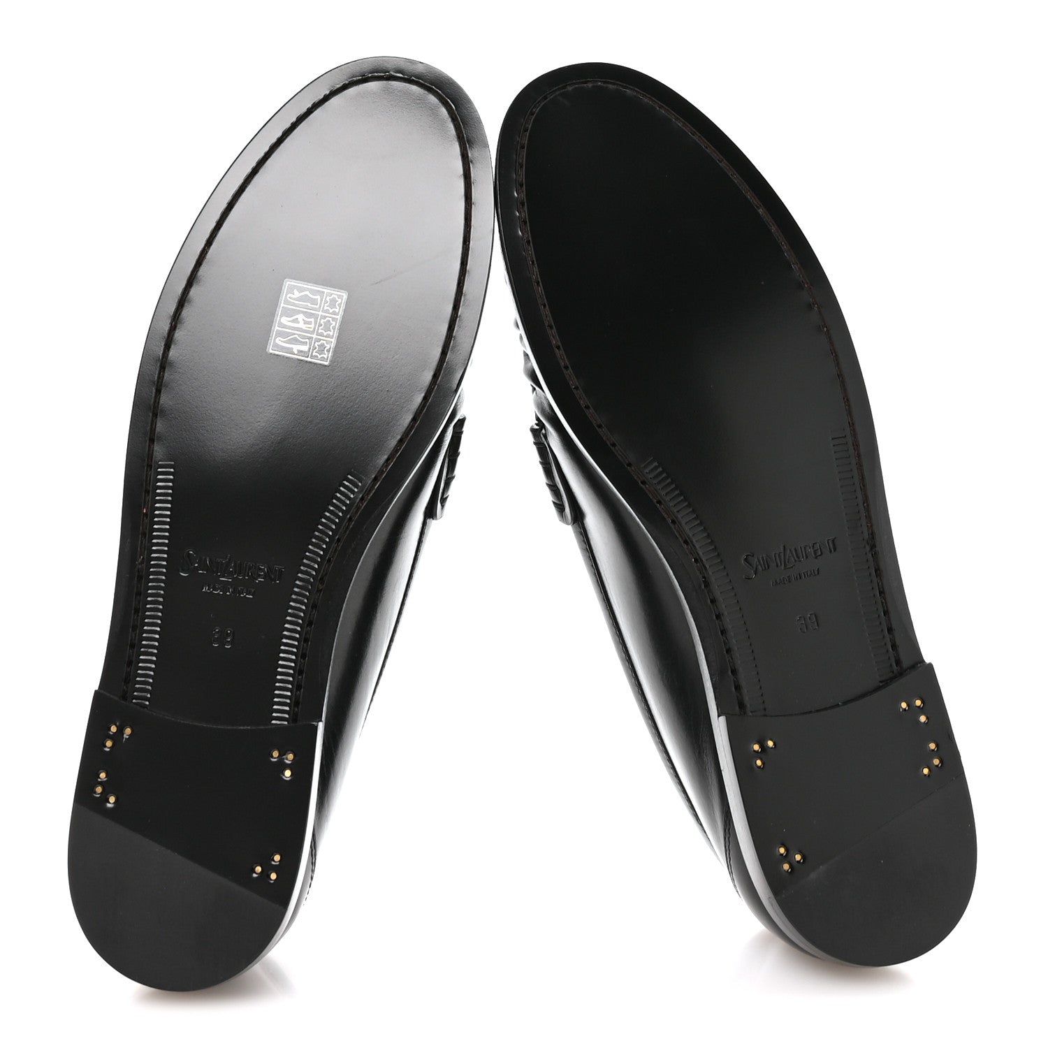 Saint Laurent Calfskin Penny Loafers 39 Black 6 of 9