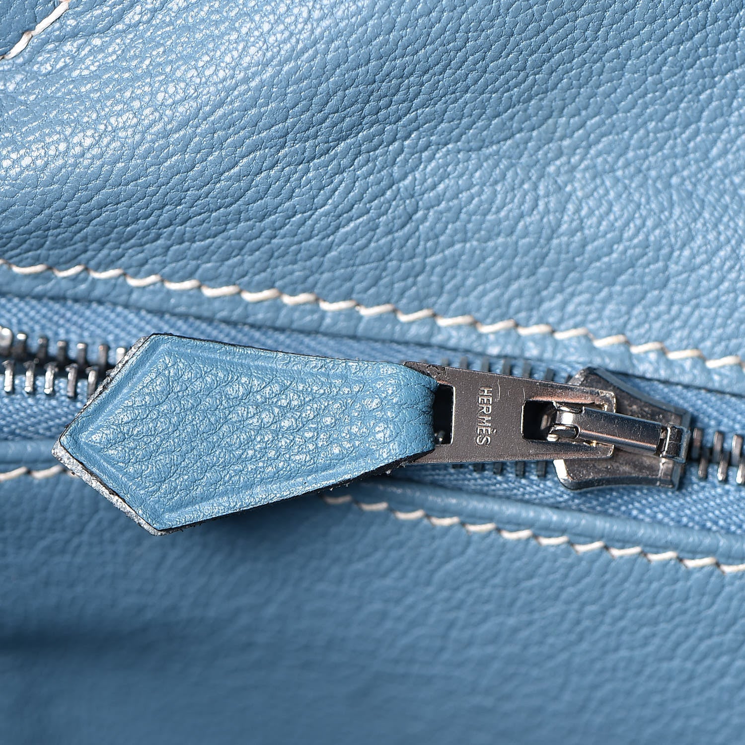Hermes Taurillon Clemence Birkin 30 Blue Jean 17 of 51