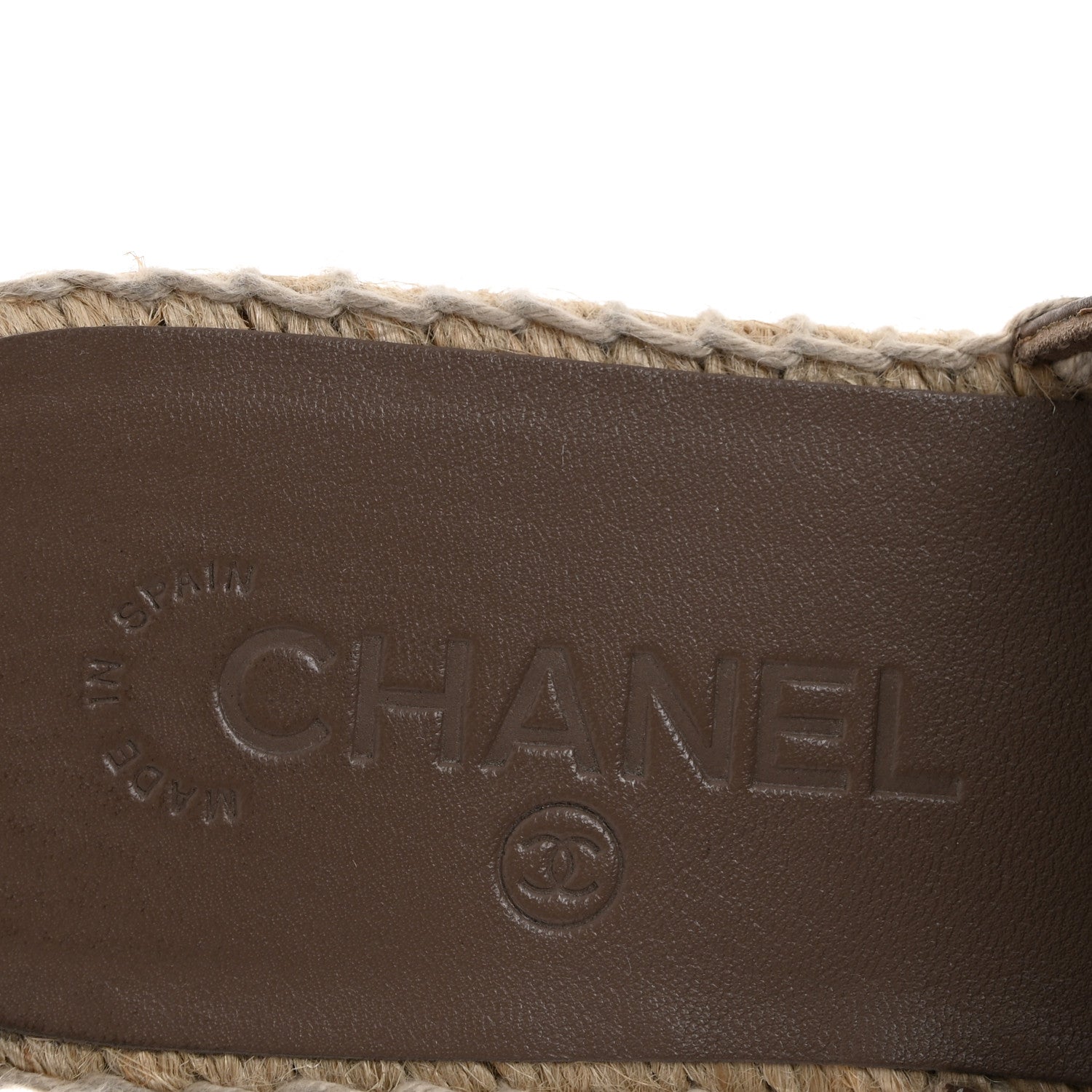 Chanel Calfskin CC Espadrille Mules 39 Dark Beige 8 of 10