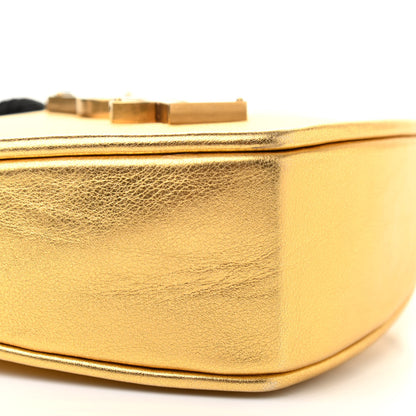 Saint Laurent Metallic Calfskin Heart Clutch Gold 8 of 8