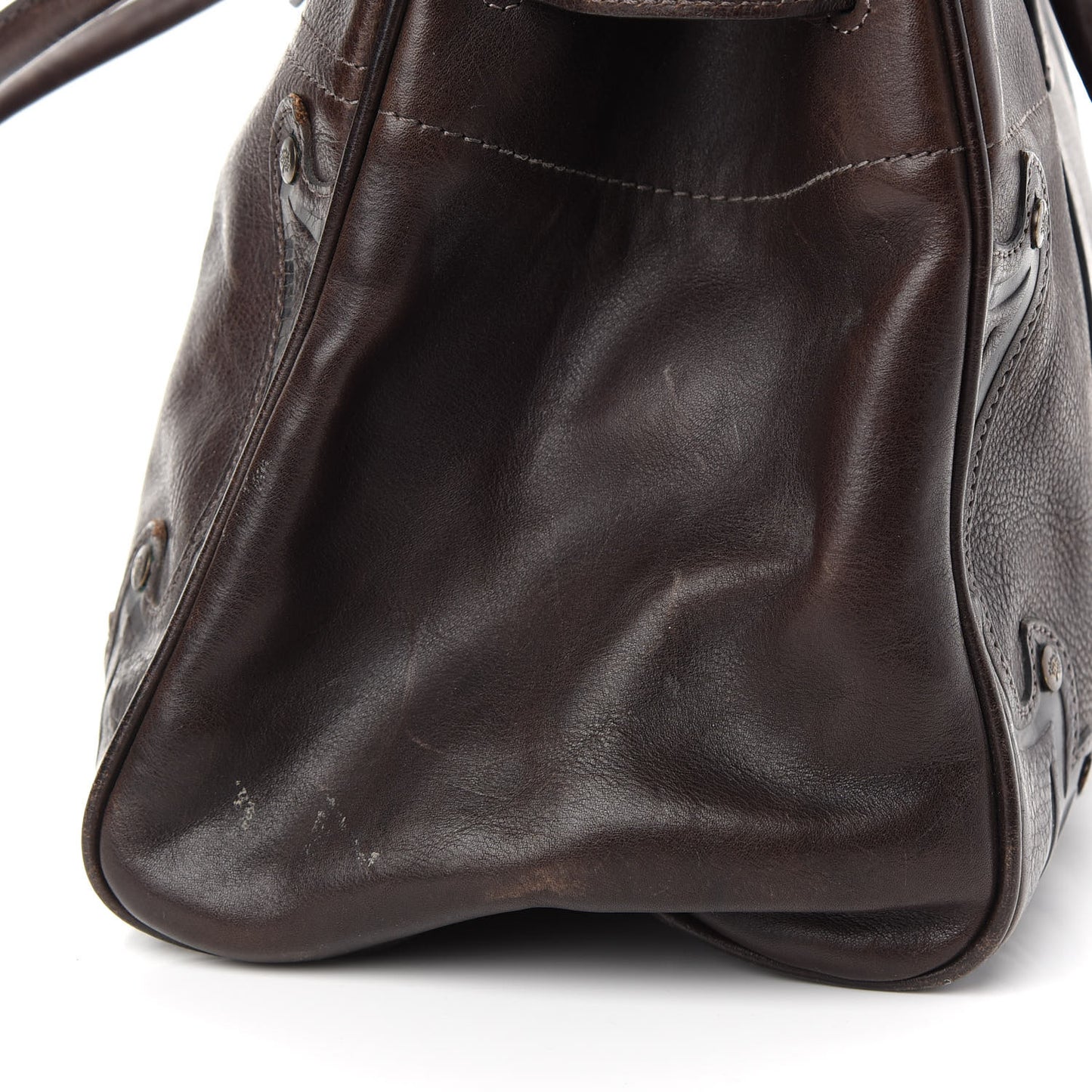 Grained Calfskin Tooled Darwin Bayswater Chocolate