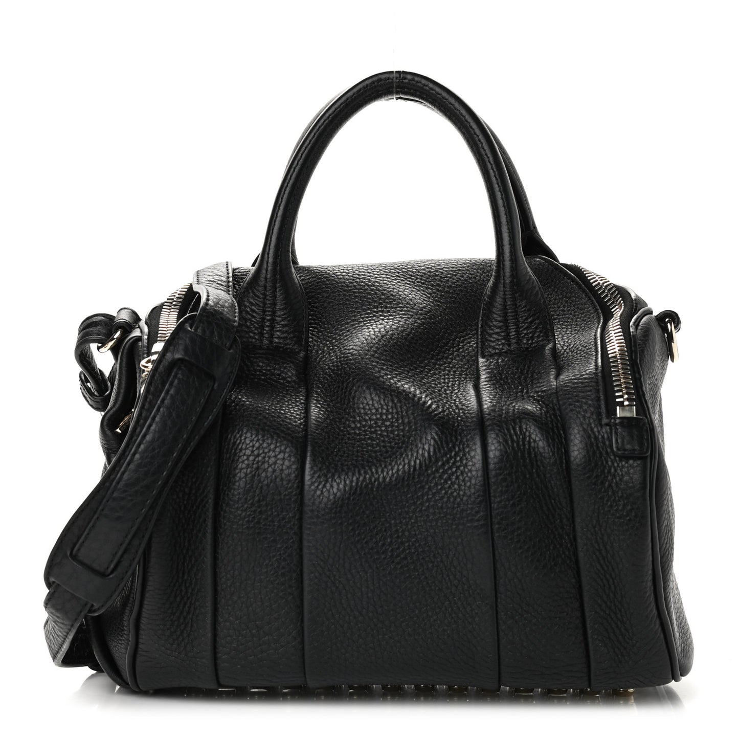 Pebbled Lambskin Rocco Black Antique Brass Hardware