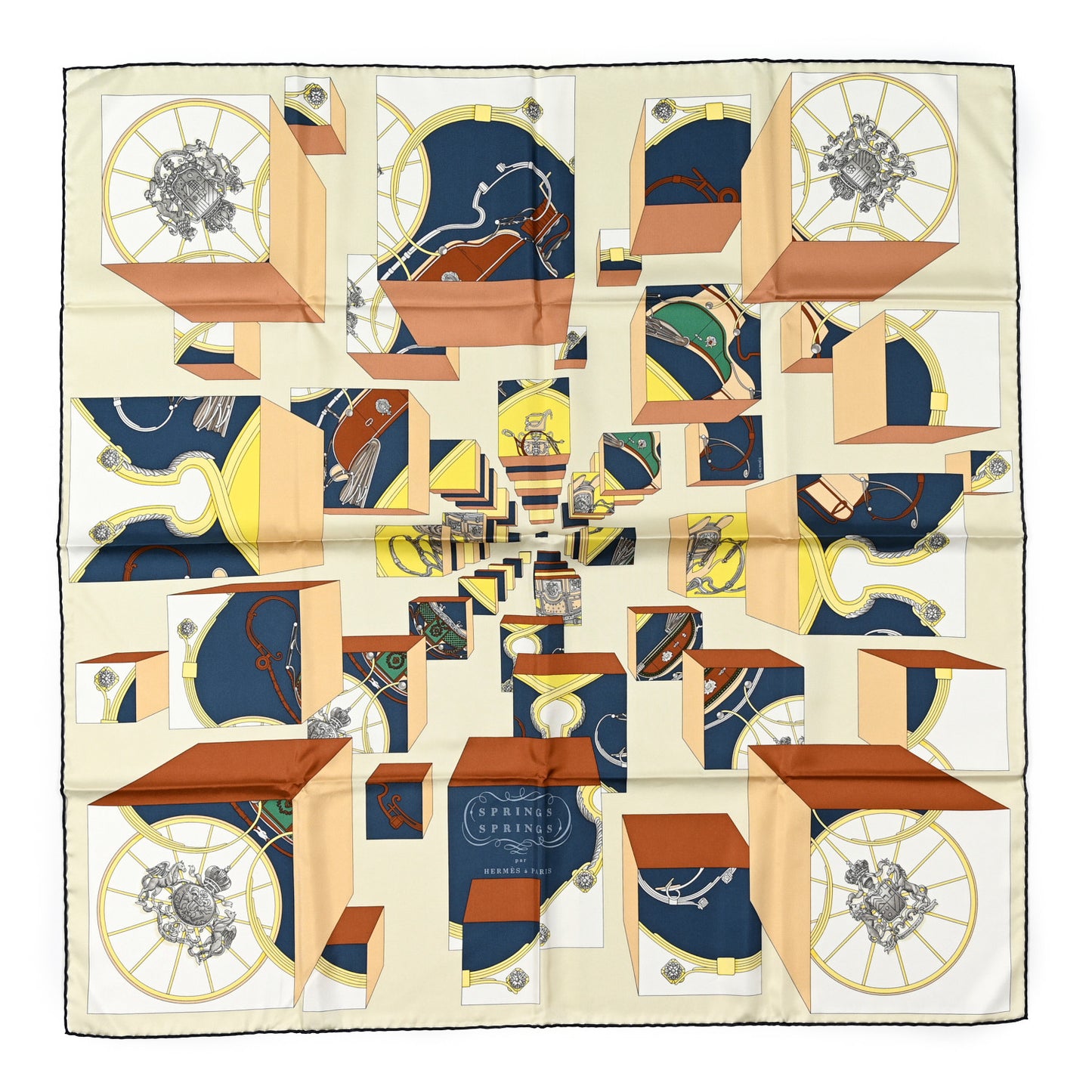 Silk Springs Springs Scarf 90 Creme Gris Fonce