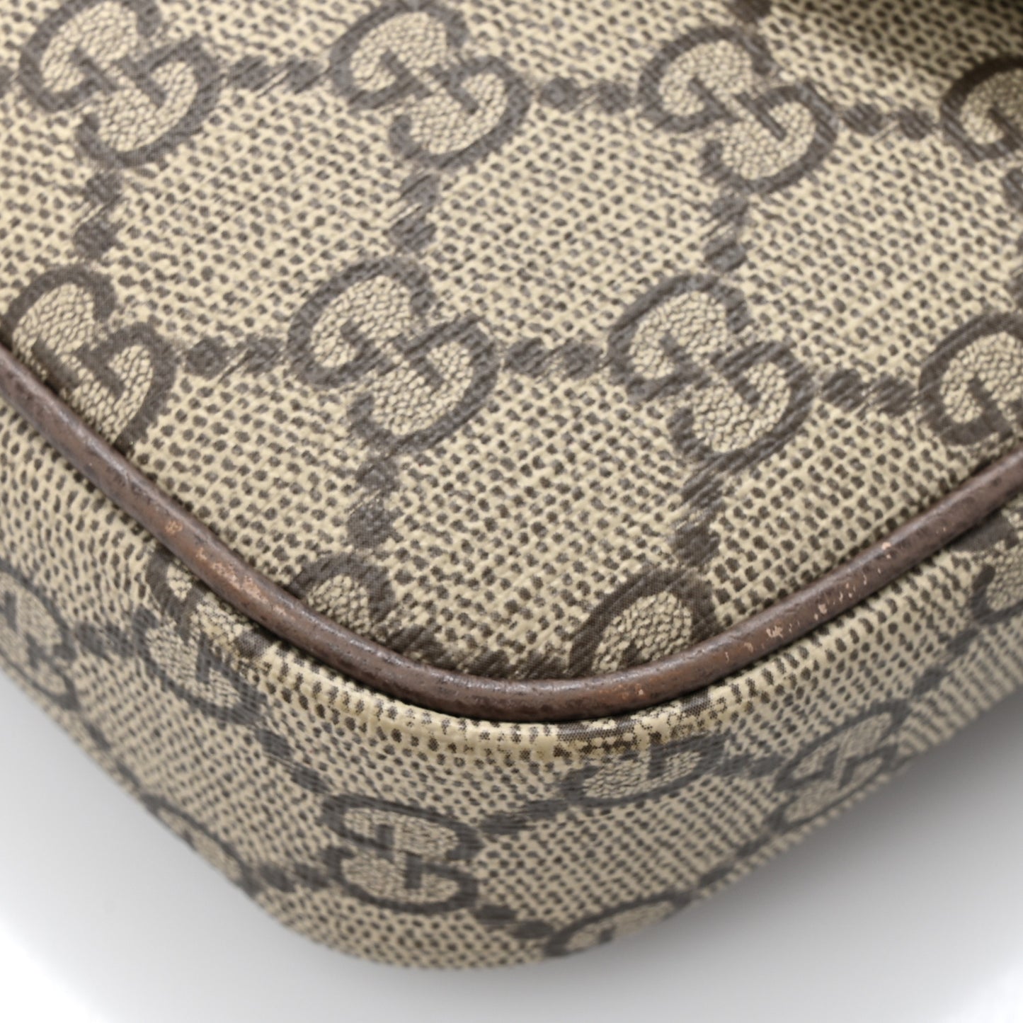 GG Supreme Monogram Textured Dollar Calfskin Web Mini Ophidia Envelope Shoulder Bag Beige Ebony