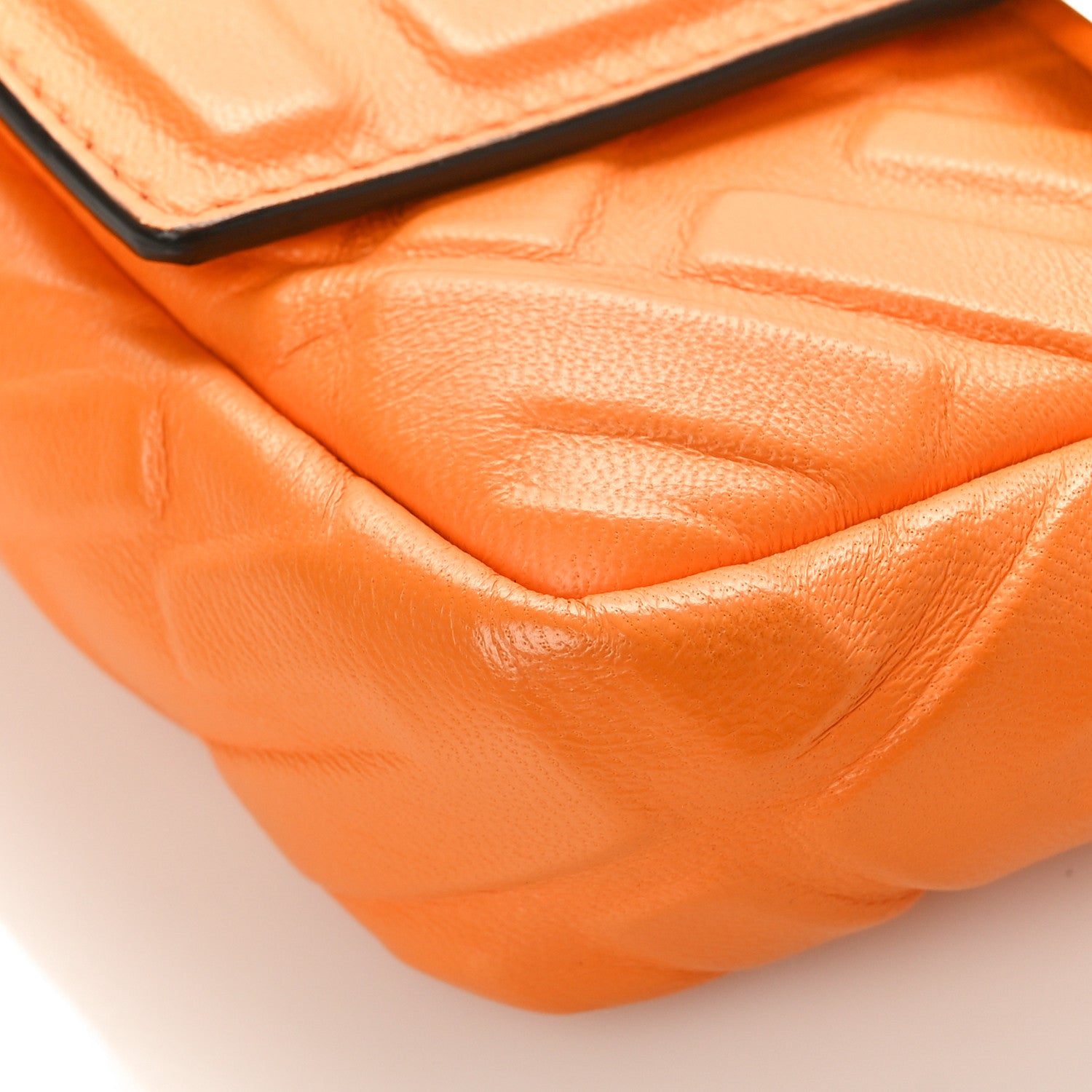 Fendi Nappa FF 1974 Embossed Mini Baguette Clementine 7 of 8