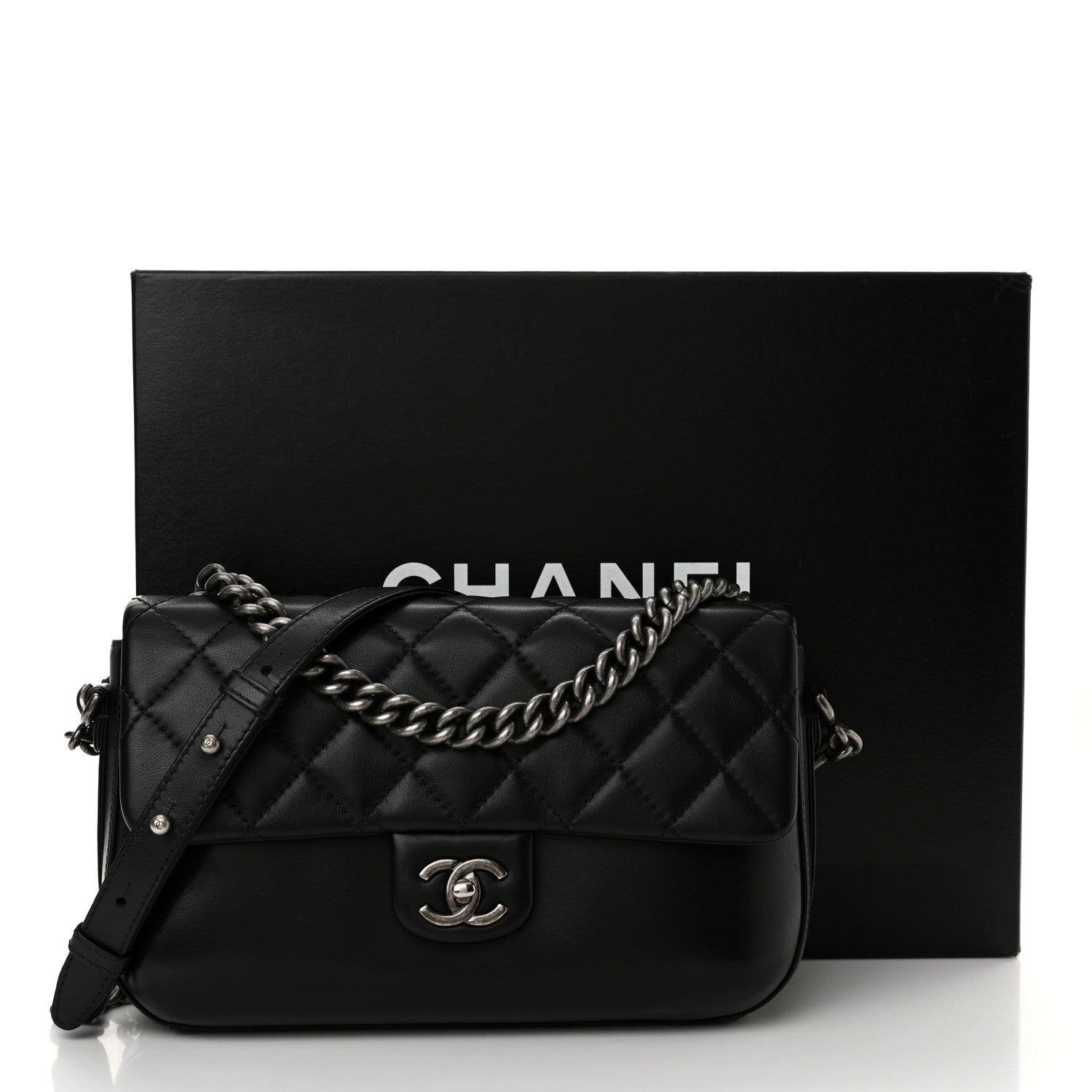 Chanel Calfskin Quilted Large Rock My Shoulder Flap Black 11 of 11