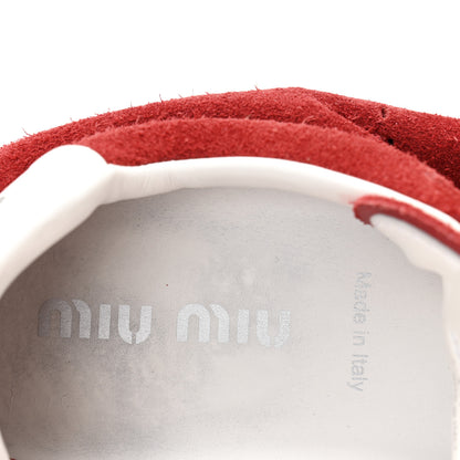 Miu Miu Camoscio Womens Plume Sneakers 40 Red 7 of 9