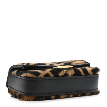 Fendi Sheared Sheepskin Vitello King FF Nano Baguette Charm Tobacco Moro Black 4 of 11