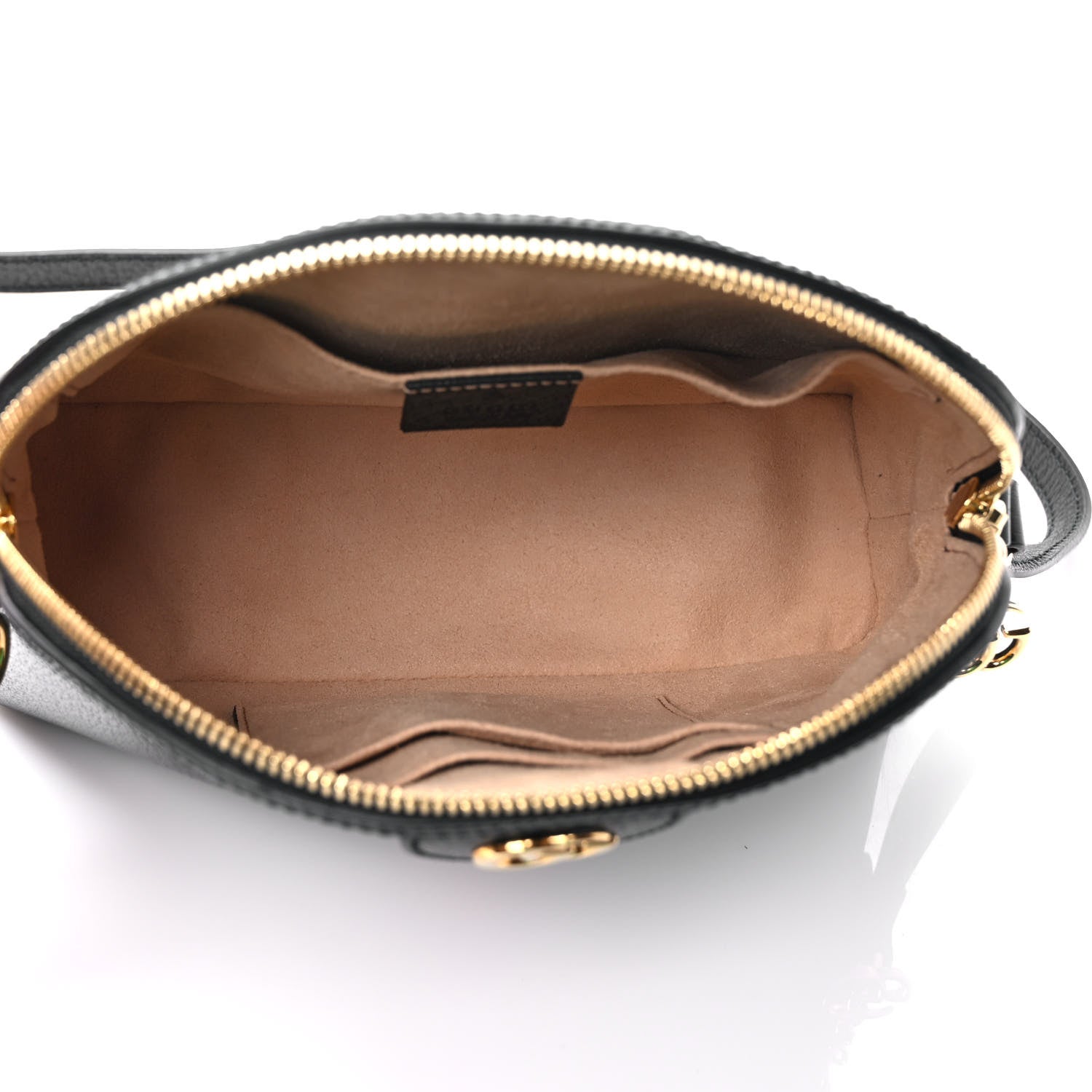 Gucci Calfskin GG Web Small Ophidia Dome Shoulder Bag Black 5 of 10