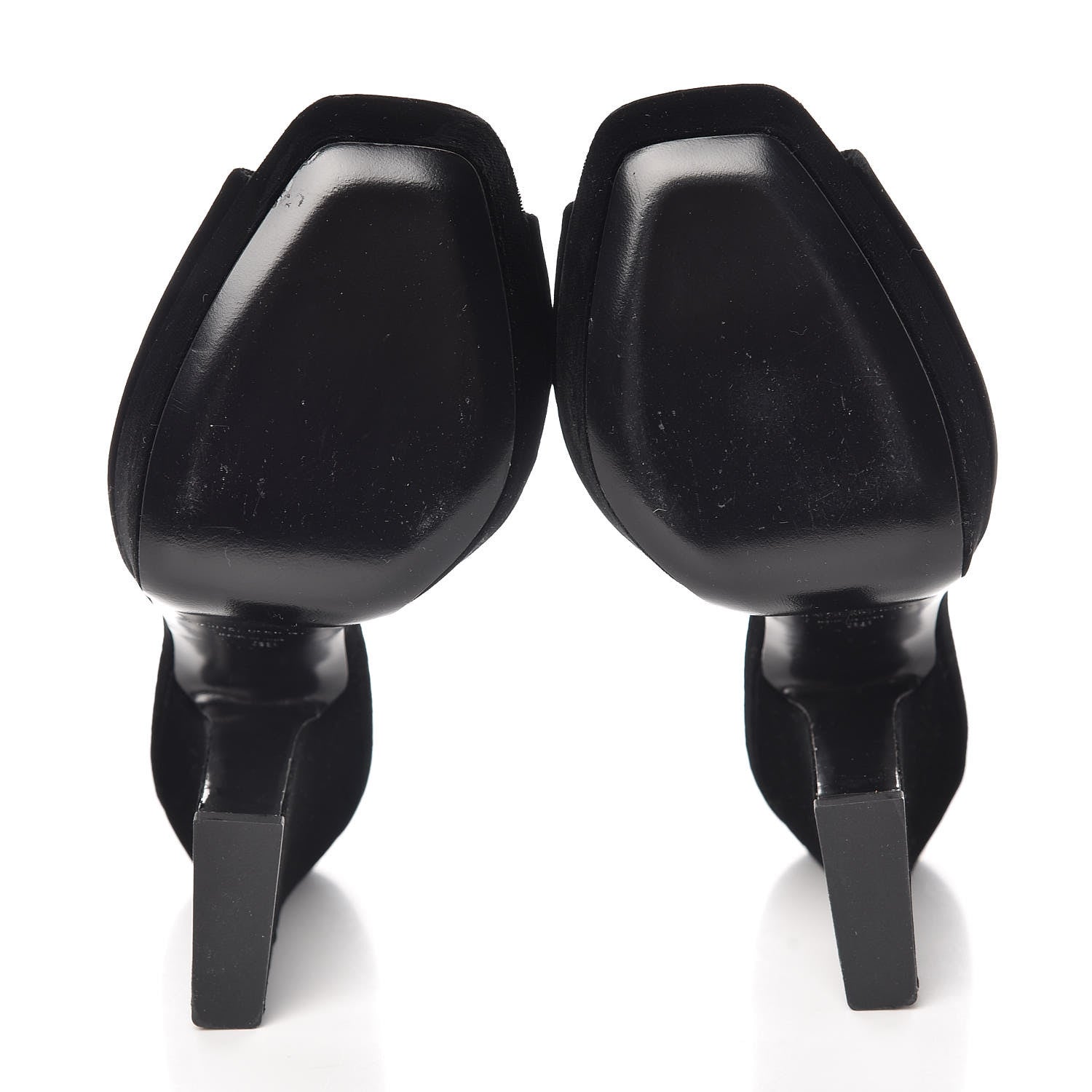 Saint Laurent Velvet Debbie Platform Slide Sandals 38 Black 5 of 13