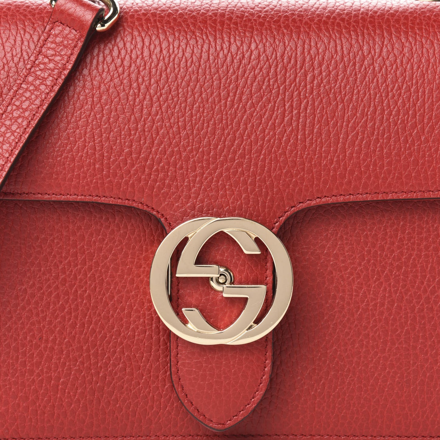 Dollar Calfskin Small Interlocking G Shoulder Bag Red