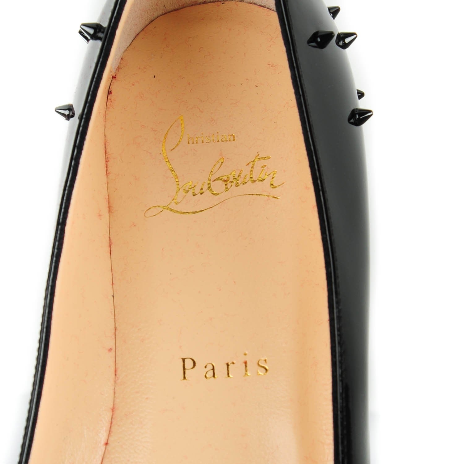 Christian Louboutin Patent Goldoflat Spikes Flats 37.5 Black 7 of 8