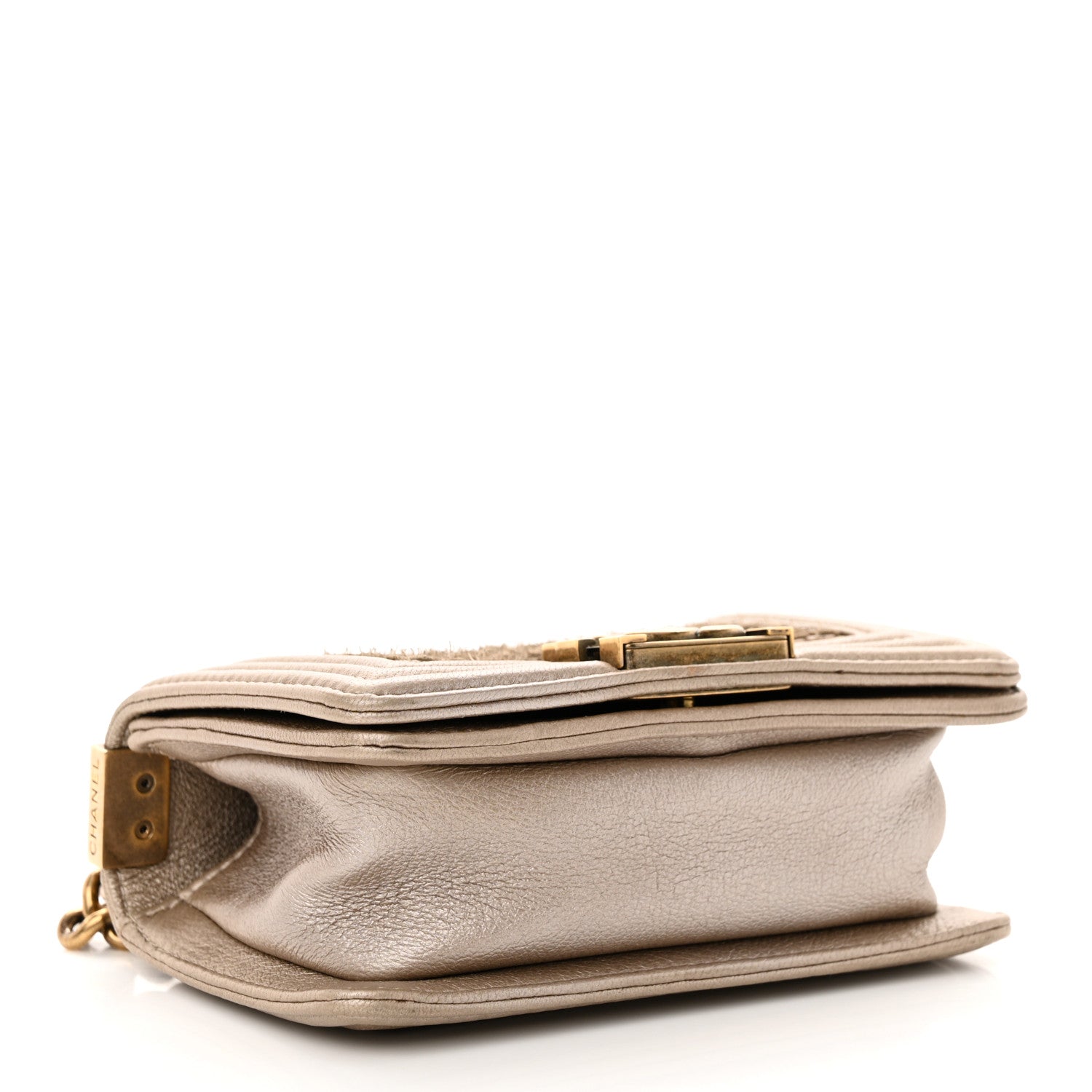 Chanel Metallic Lambskin Mini Scaled Boy Flap Gold 4 of 13