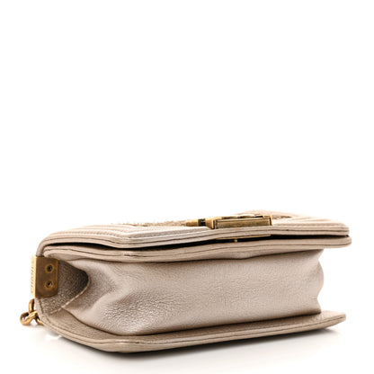 Chanel Metallic Lambskin Mini Scaled Boy Flap Gold 4 of 13