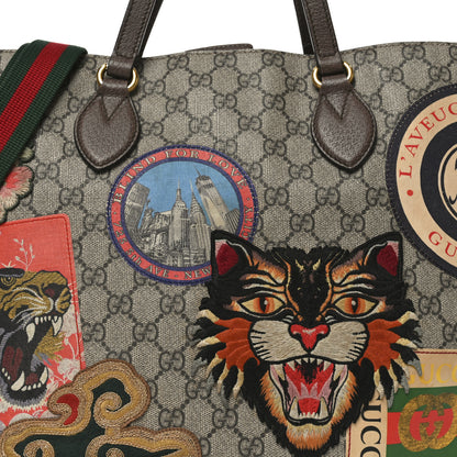 Gucci Soft GG Supreme Monogram Courrier Medium Crossbody Tote Beige New Acero 8 of 10