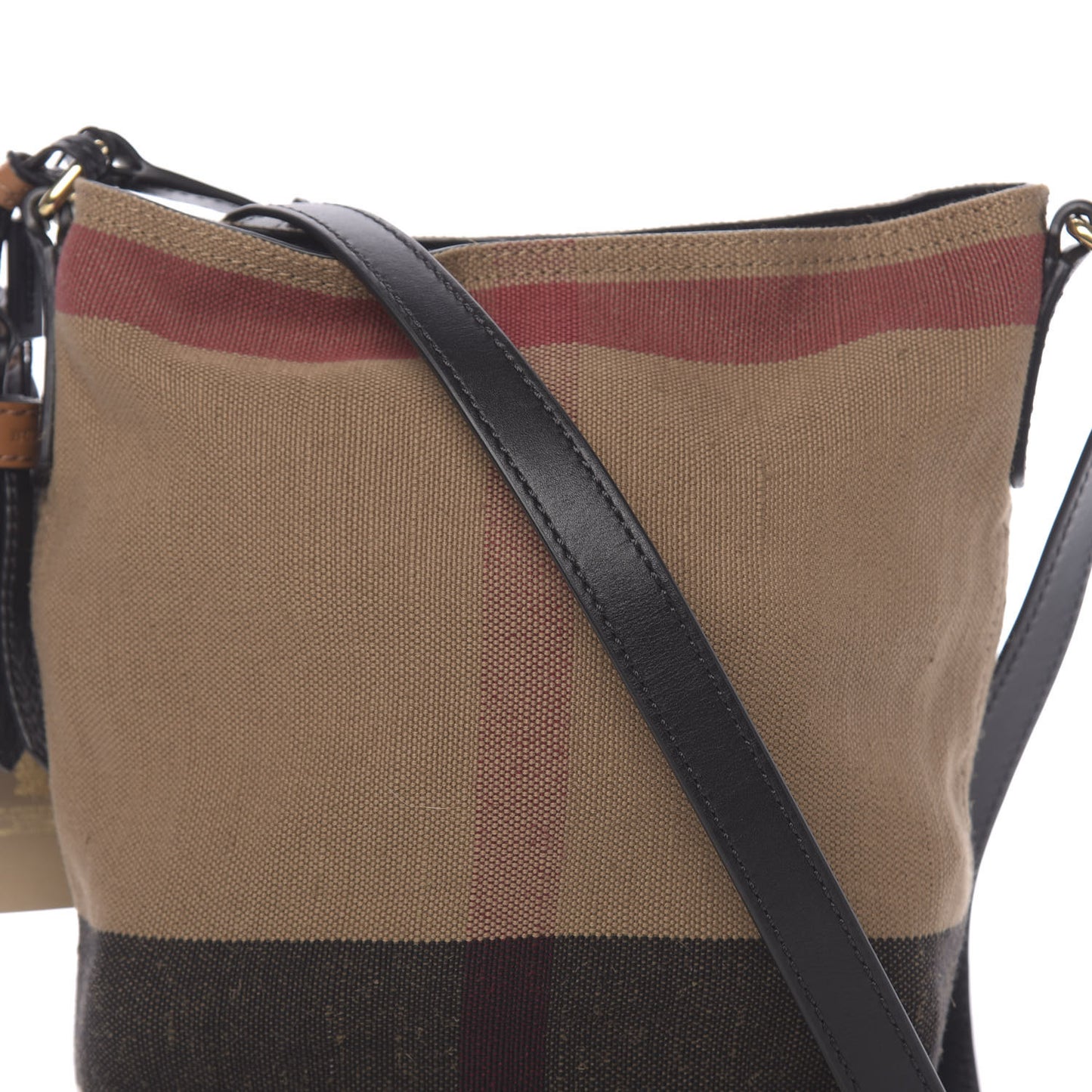 Canvas Mega Check Mini Ashby Tassel Crossbody Black