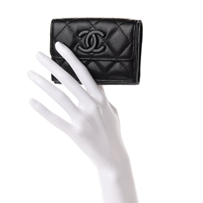 Chanel Caviar Quilted My Everything Small Flap Wallet Black 2 of 9