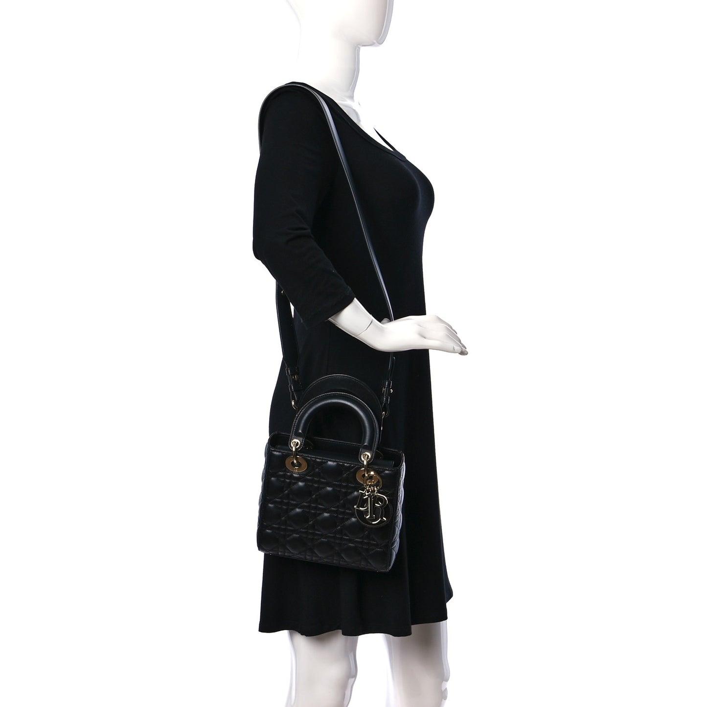 Lambskin Cannage Small My ABCDior Lady Dior Black
