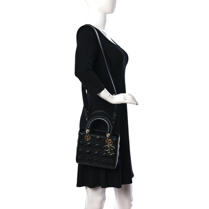 Christian Dior Lambskin Cannage Small My ABCDior Lady Dior Black 2 of 11