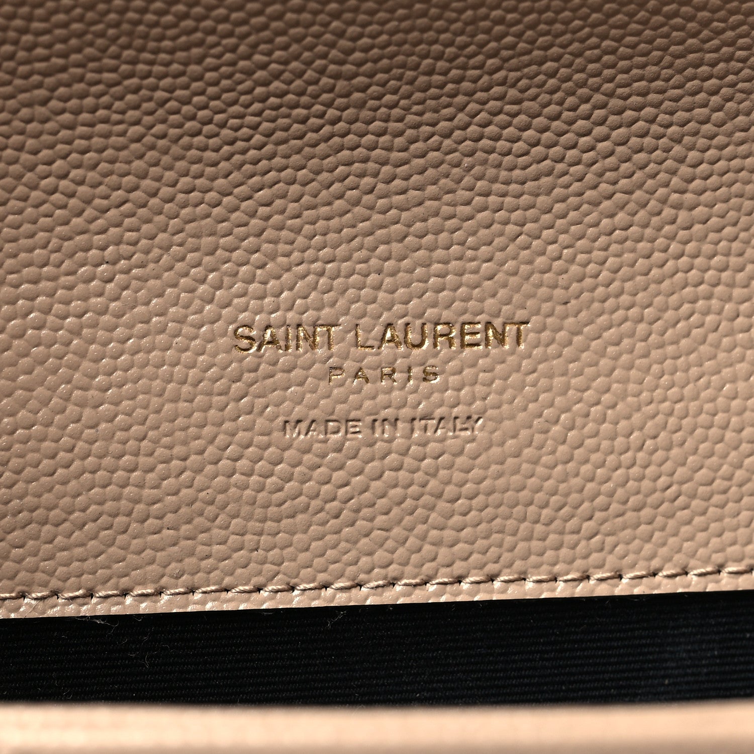 Saint Laurent Grain De Poudre Matelasse Chevron Monogram Envelope Clutch Dark Beige 6 of 10