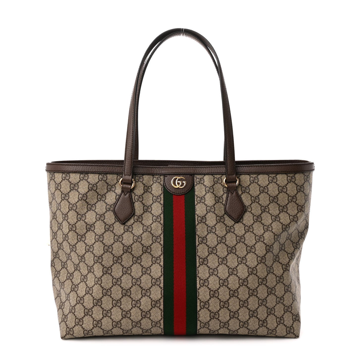 GG Supreme Monogram Medium Ophidia Shopping Tote Brown