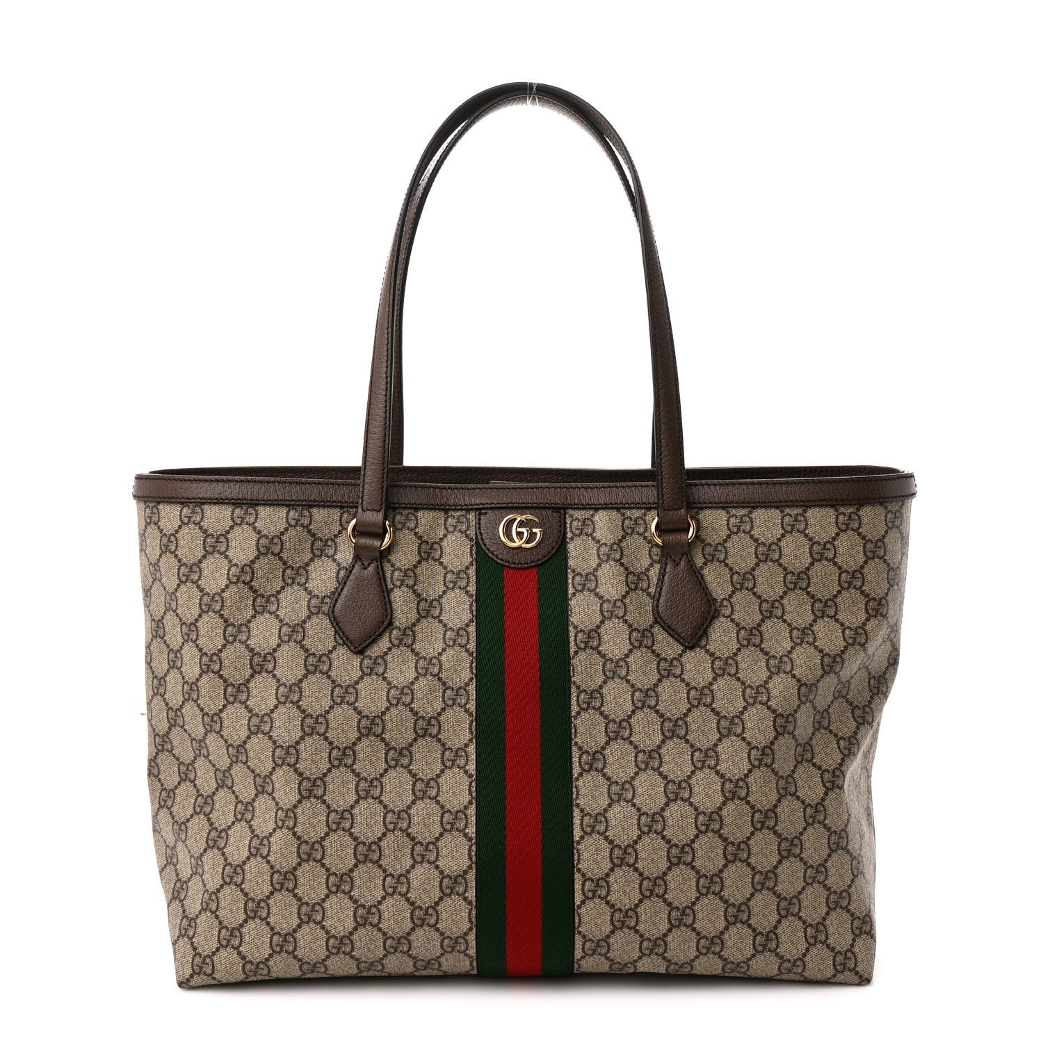 Gucci GG Supreme Monogram Medium Ophidia Shopping Tote Brown 1 of 10