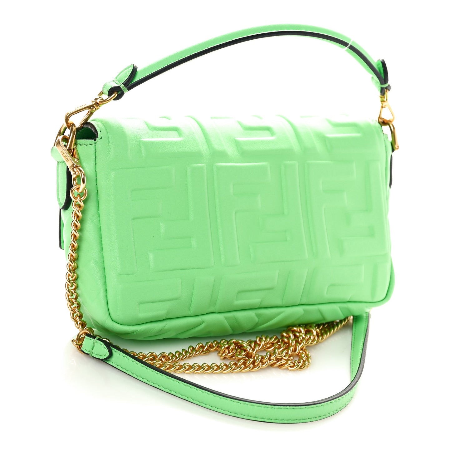 Nappa FF 1974 Embossed Mini Baguette Tomatillo